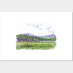 Mountain Meadow Tranquility Posters and Art